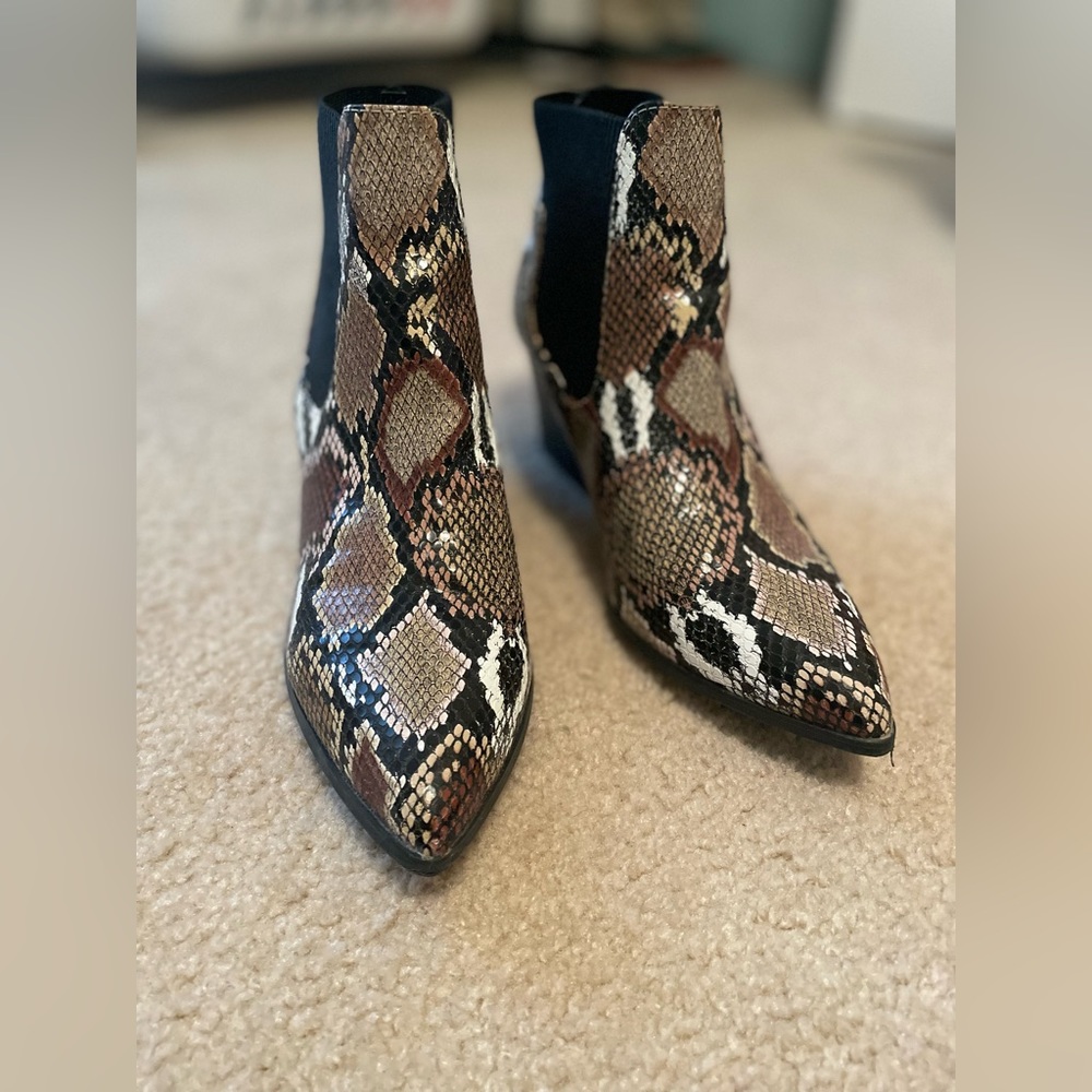 Snake skin booties